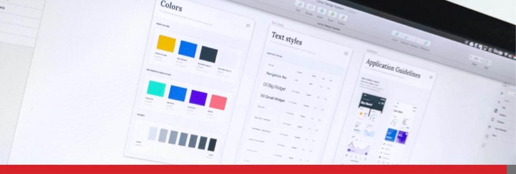 Colour palette and web design process.